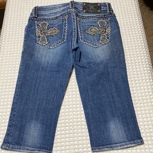 Miss Me Cropped Jeans Women Size 26 Bling